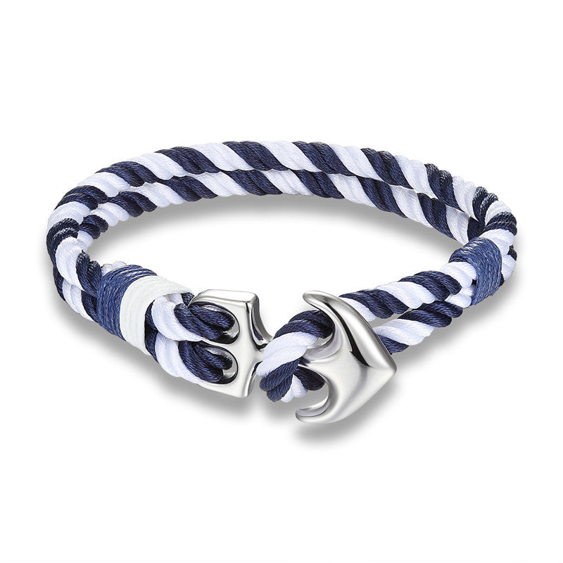 High-Quality Nautical Anchor Charm Paracord Bracelet – Wrap with Metal Hook