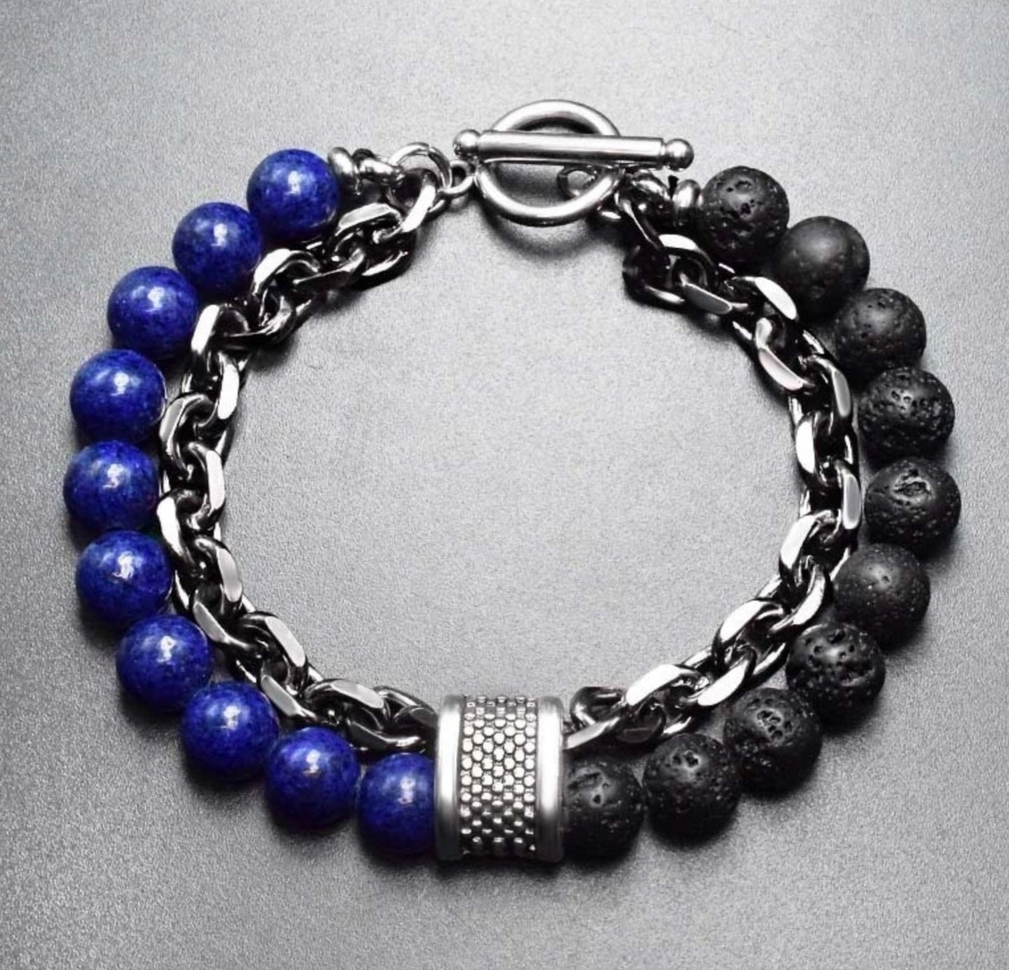 MEN'S CHAIN AND BEAD BRACELET-3