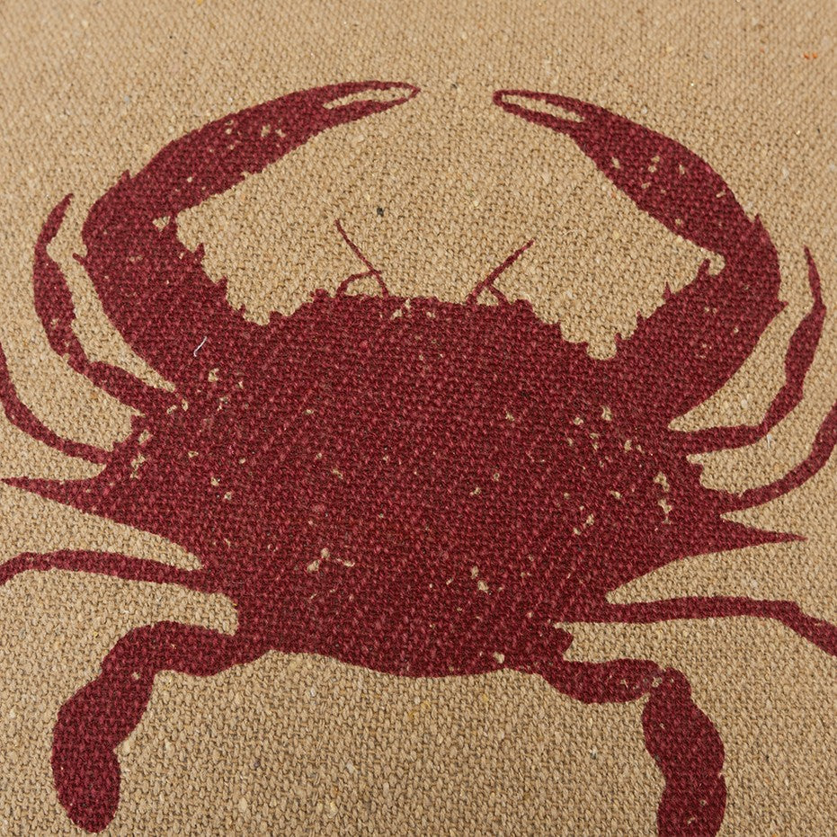 Tan Brown Distressed Crab Throw Pillow-3
