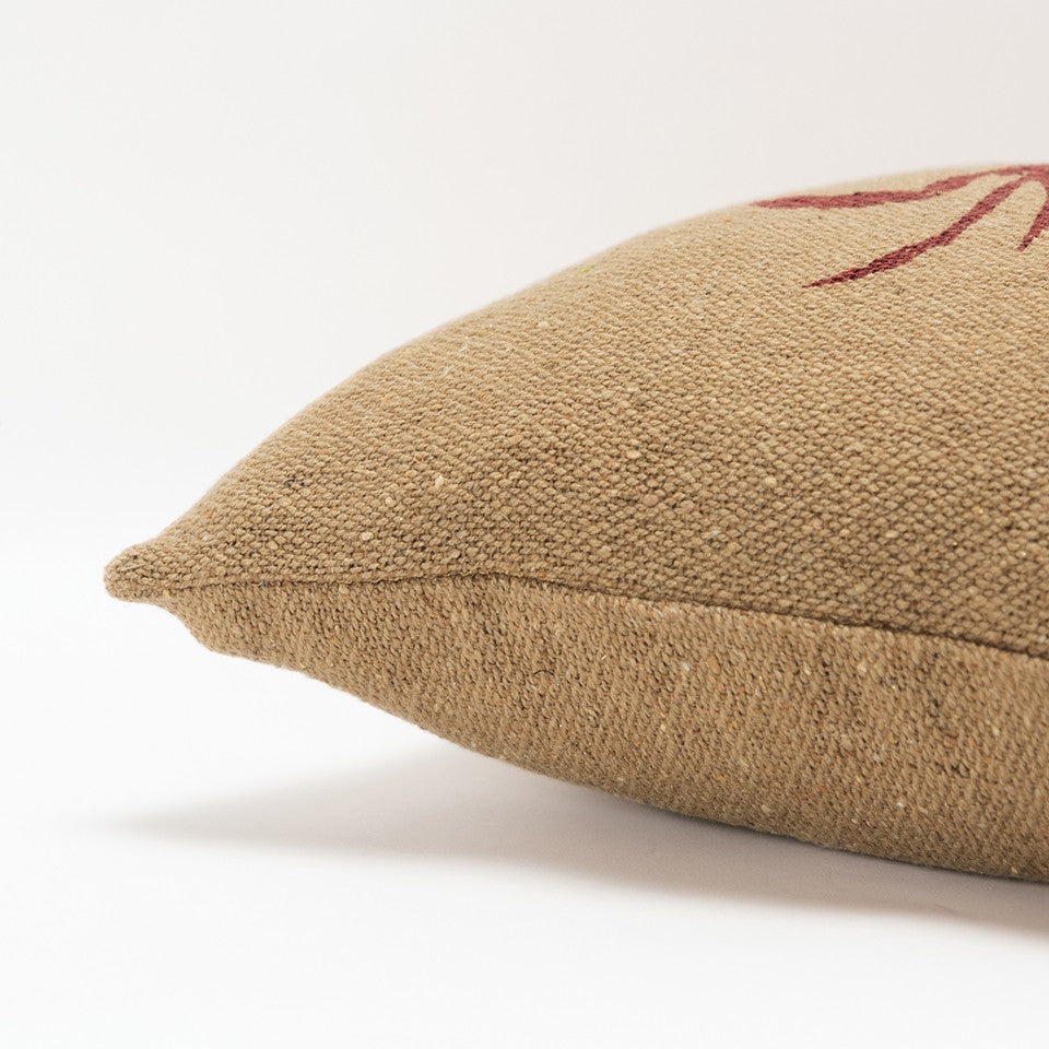 Tan Brown Distressed Crab Throw Pillow-2