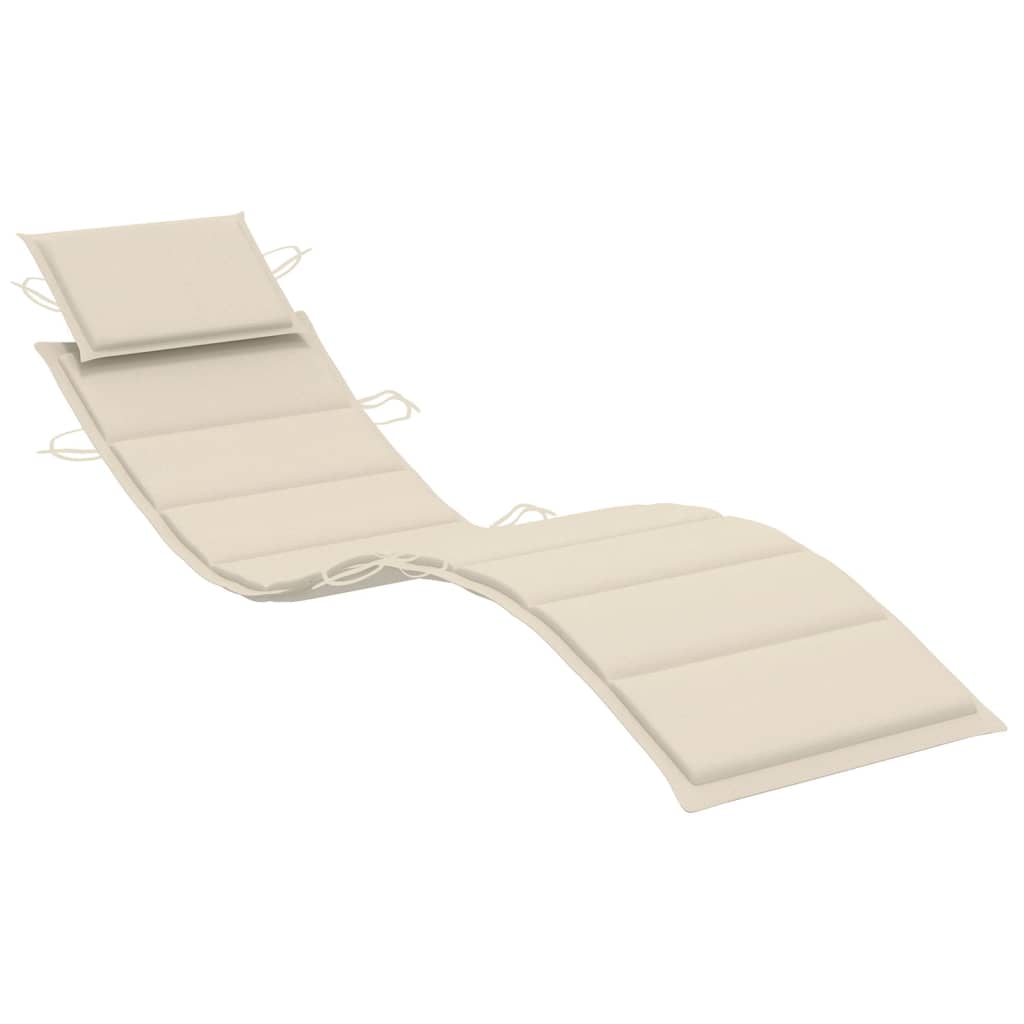 vidaXL Patio Sun Lounger with Cushion Solid Acacia Wood-4