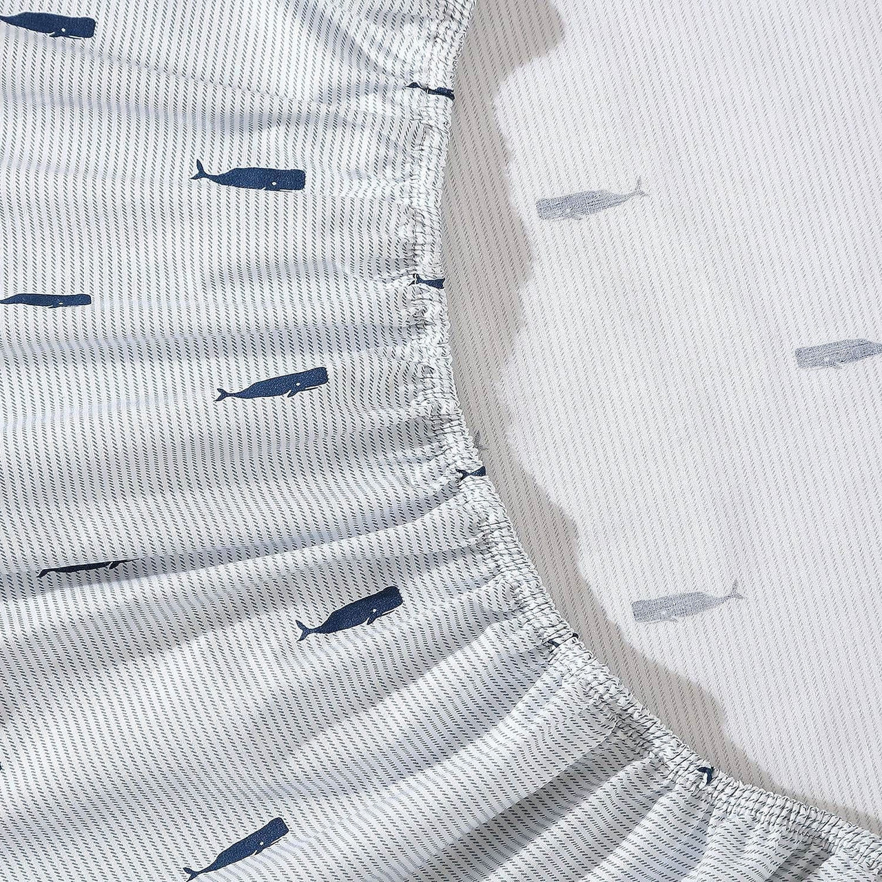 Twin size Coastal Beach 100-Percent Cotton Navy Blue White Stripe Sheet Set-1