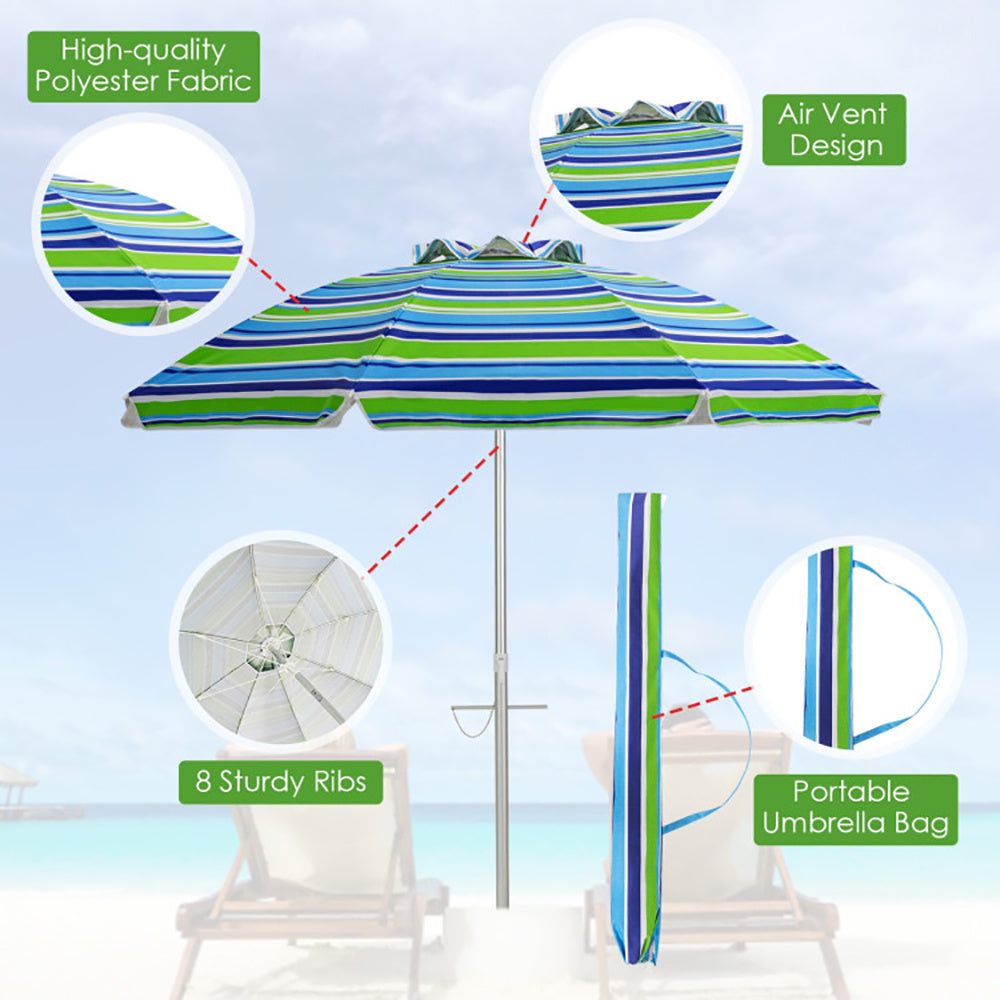 6.5 Feet Beach Umbrella With Carry Bag