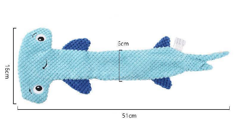 Hammerhead Shark Dog Toy – Durable Squeaky Plush Toy for Dogs | Fun Shark-Shaped Chew Toy in Red or Blue