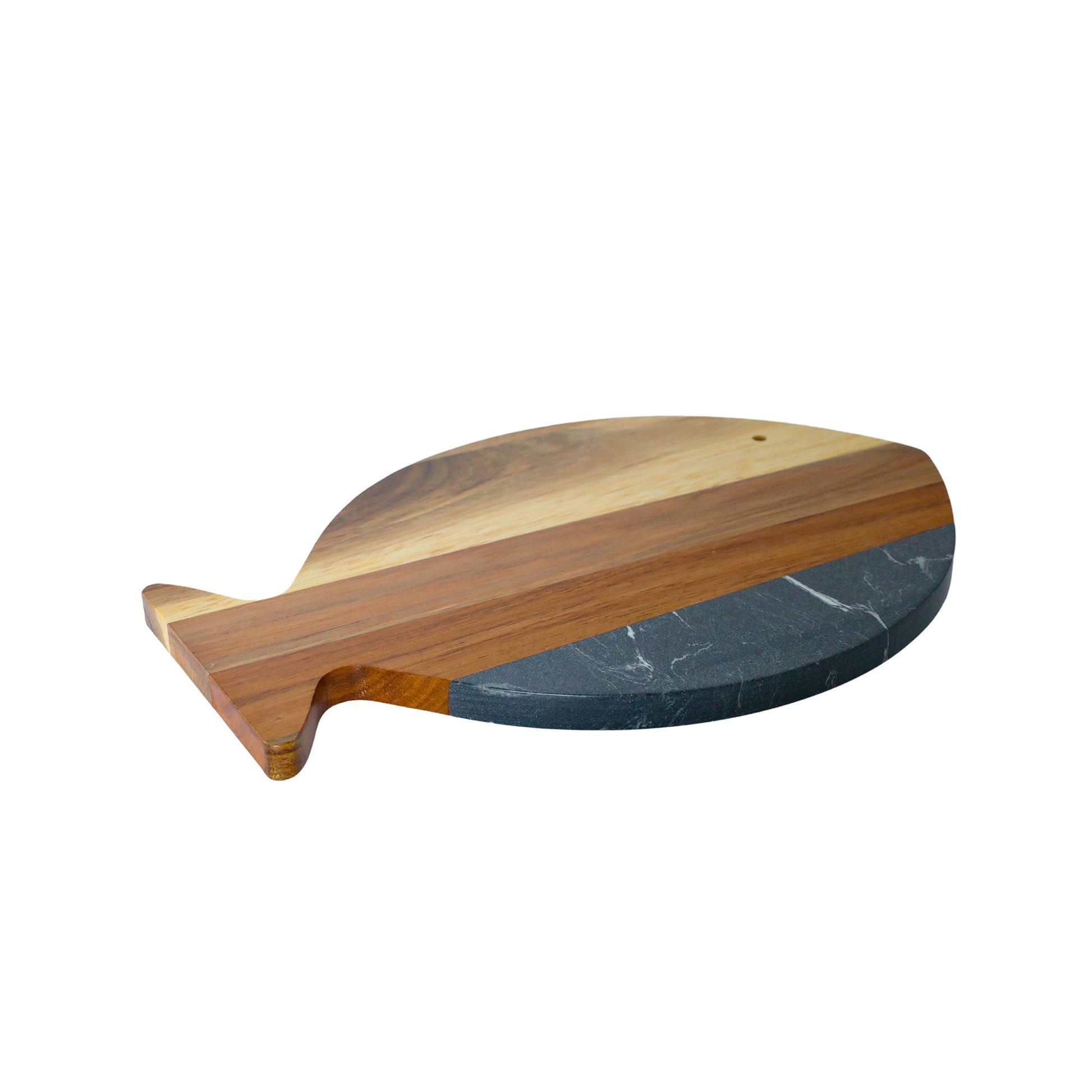 Black Marble and Acacia Wood Fish Board-1