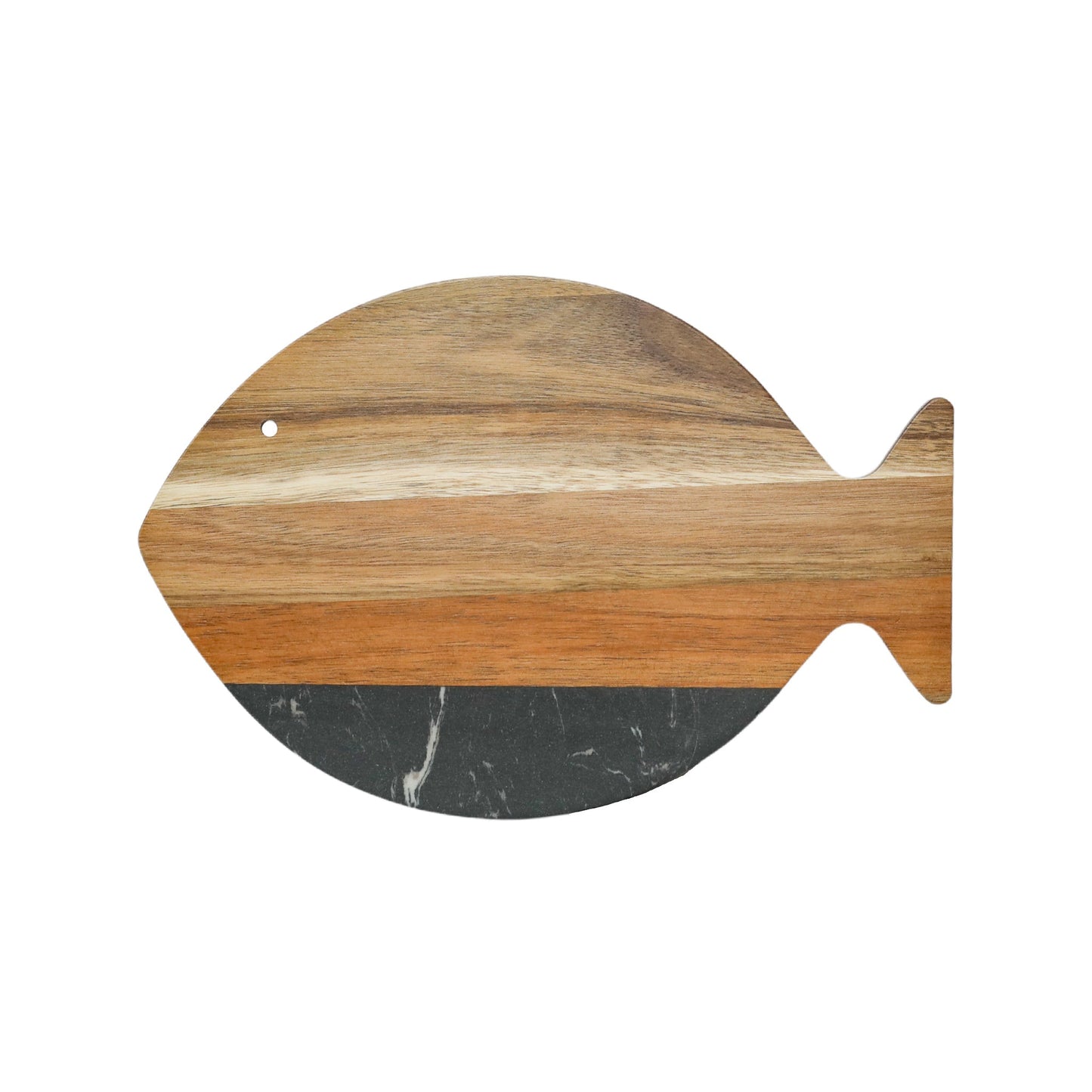 Black Marble and Acacia Wood Fish Board-2