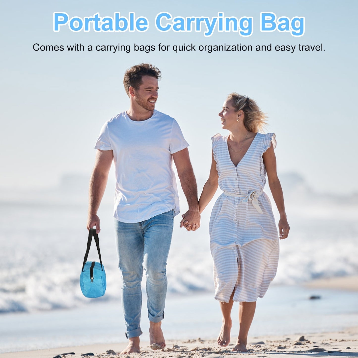 4-6 Person Beach Tent Canopy  With 3 Door Openings and Carry Bag