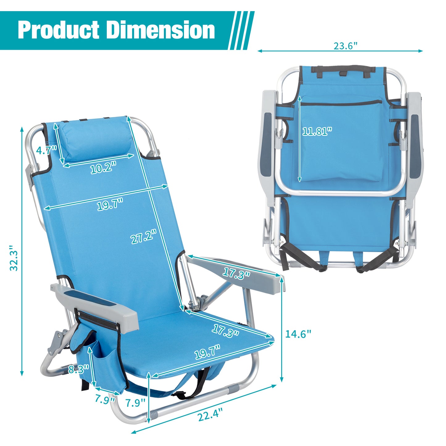 Blue Portable Beach Chair