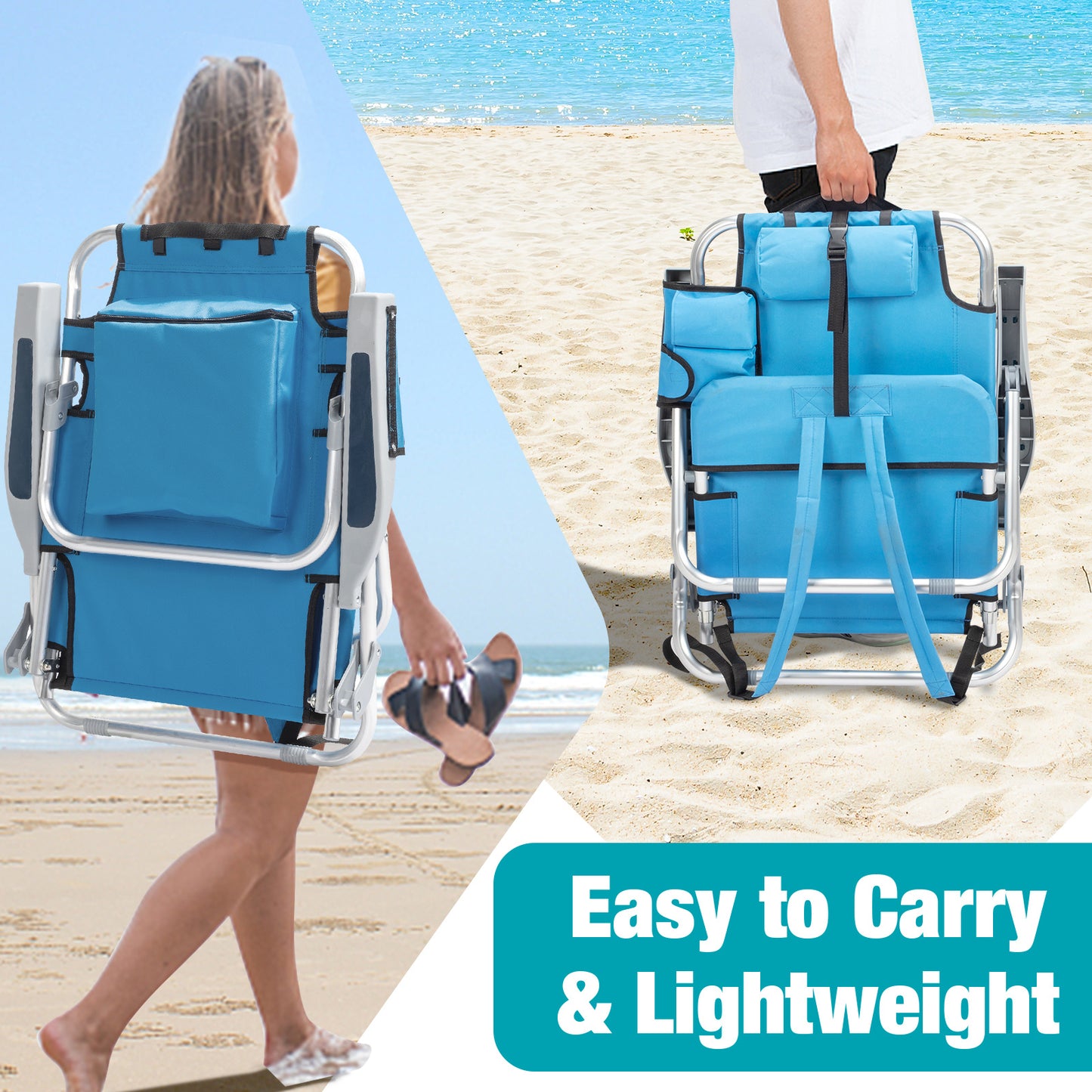 Blue Portable Beach Chair