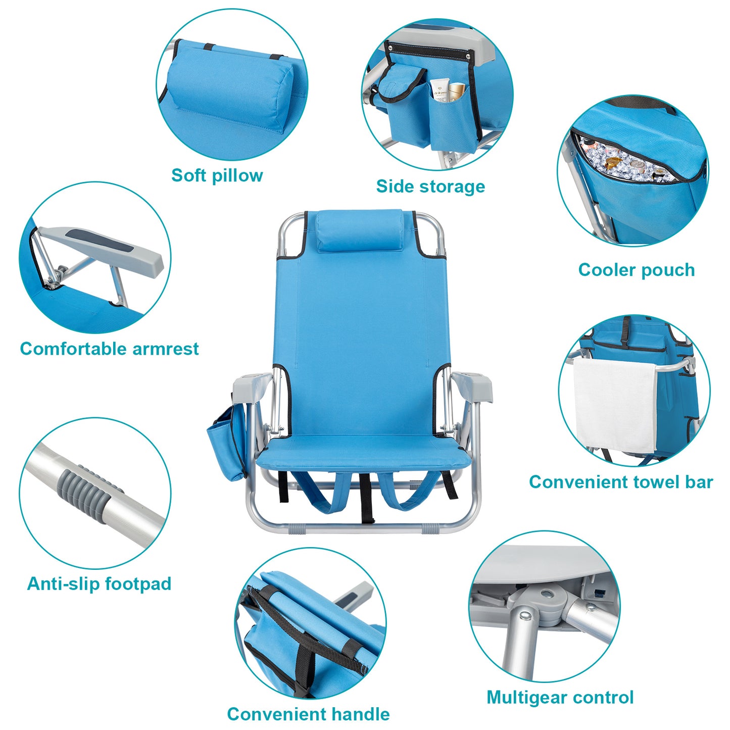 Blue Portable Beach Chair