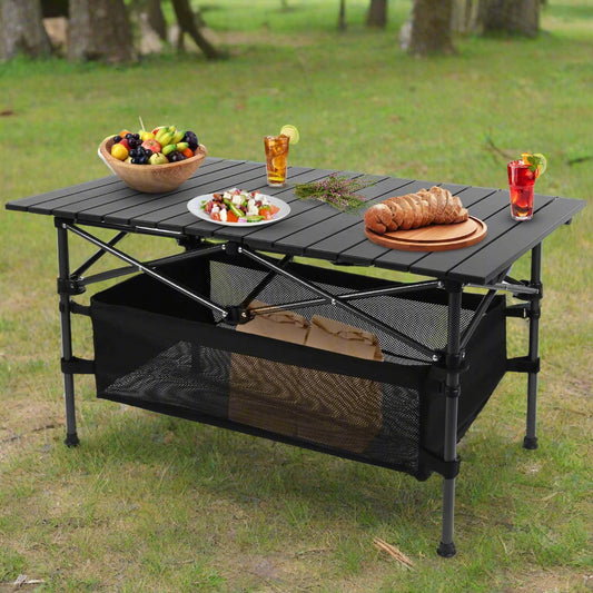 Portable Lightweight Aluminum Roll-up Table With Carrying Bag