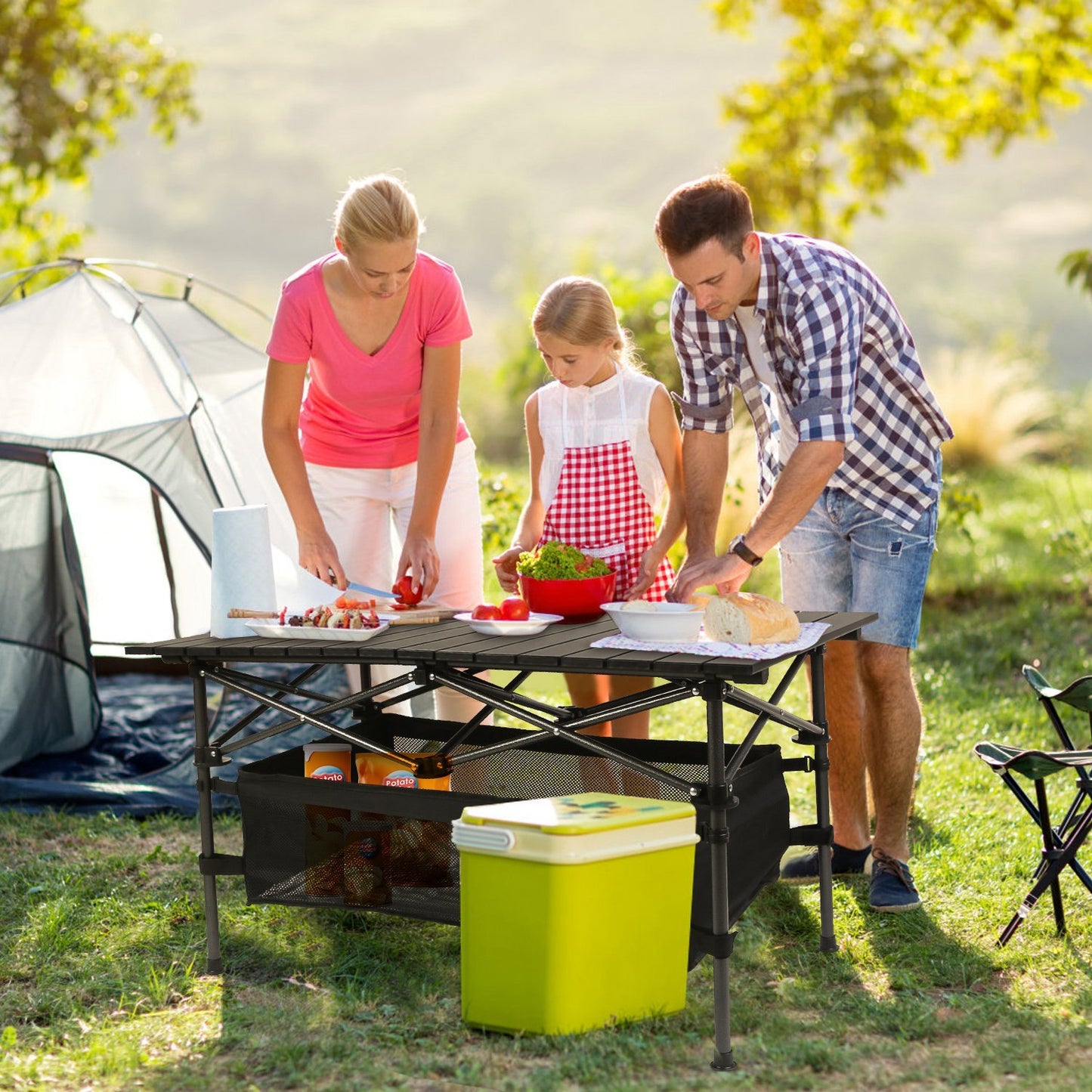 Portable Lightweight Aluminum Roll-up Table With Carrying Bag