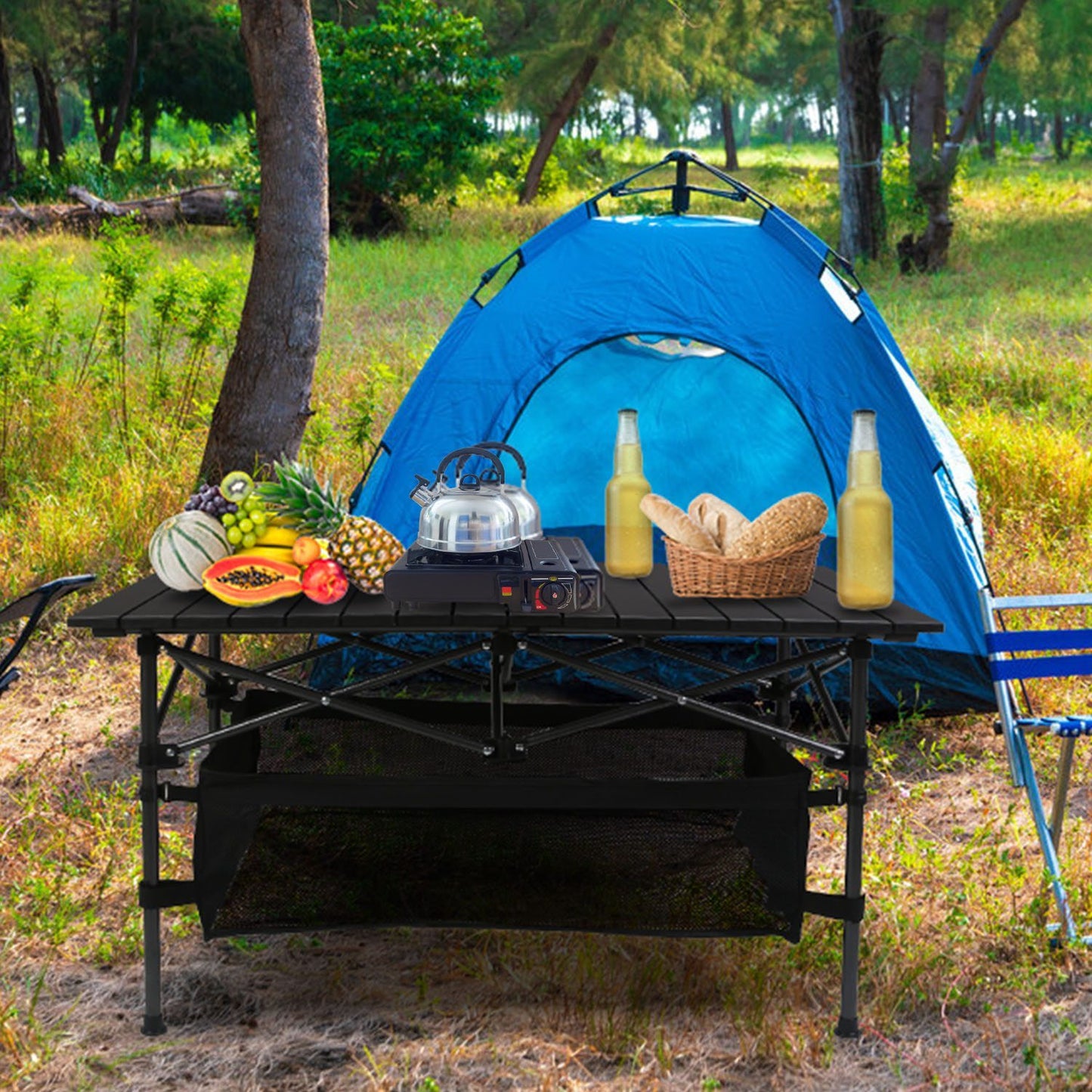 Portable Lightweight Aluminum Roll-up Table With Carrying Bag