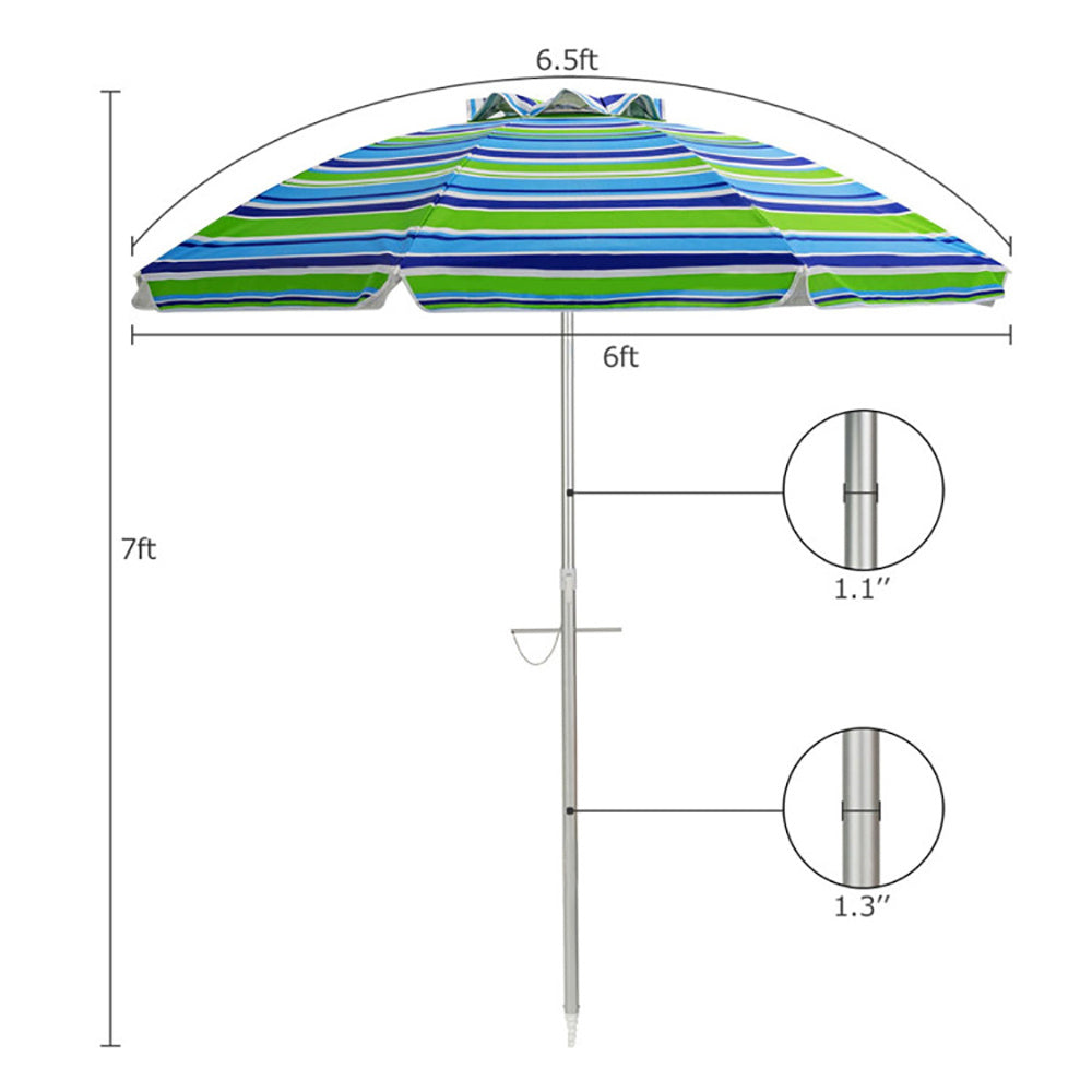 6.5 Feet Beach Umbrella With Carry Bag