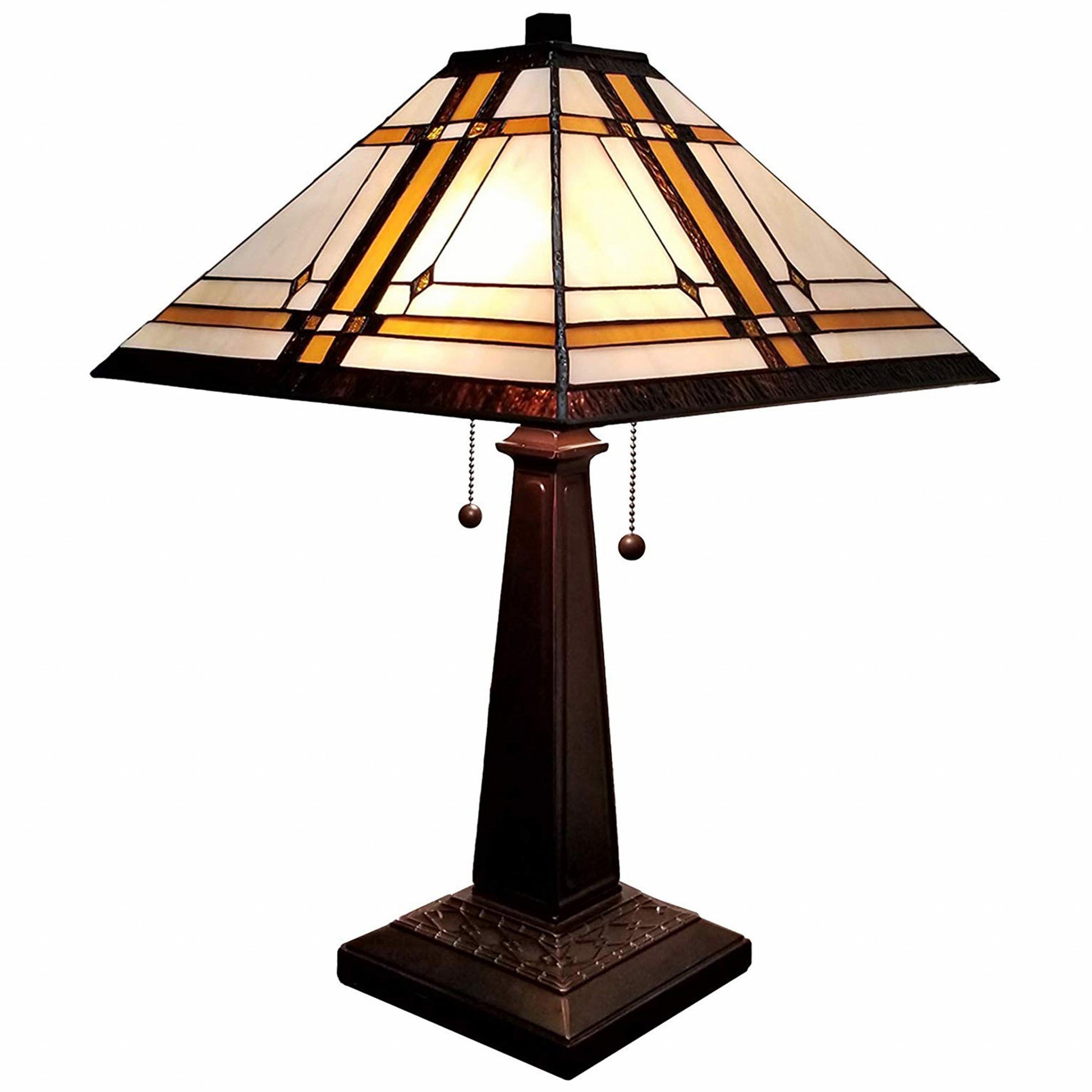 22" Dark Brown Metal Two Light Candlestick Table Lamp With Beige Shade-3