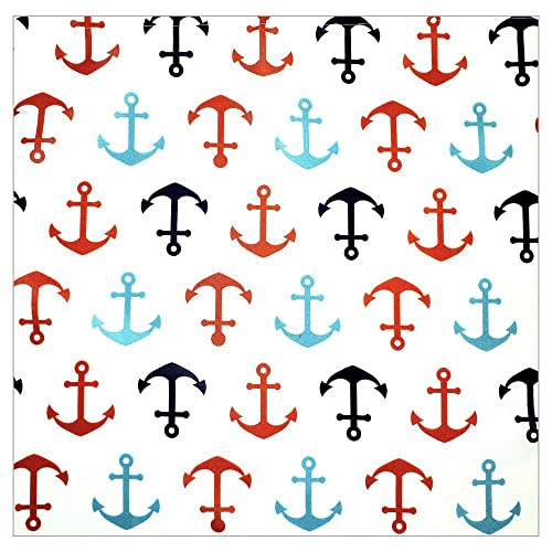 Charlo's Cloth Napkins Set of 4 Anchor of Seas 16" by 16"  - White-1