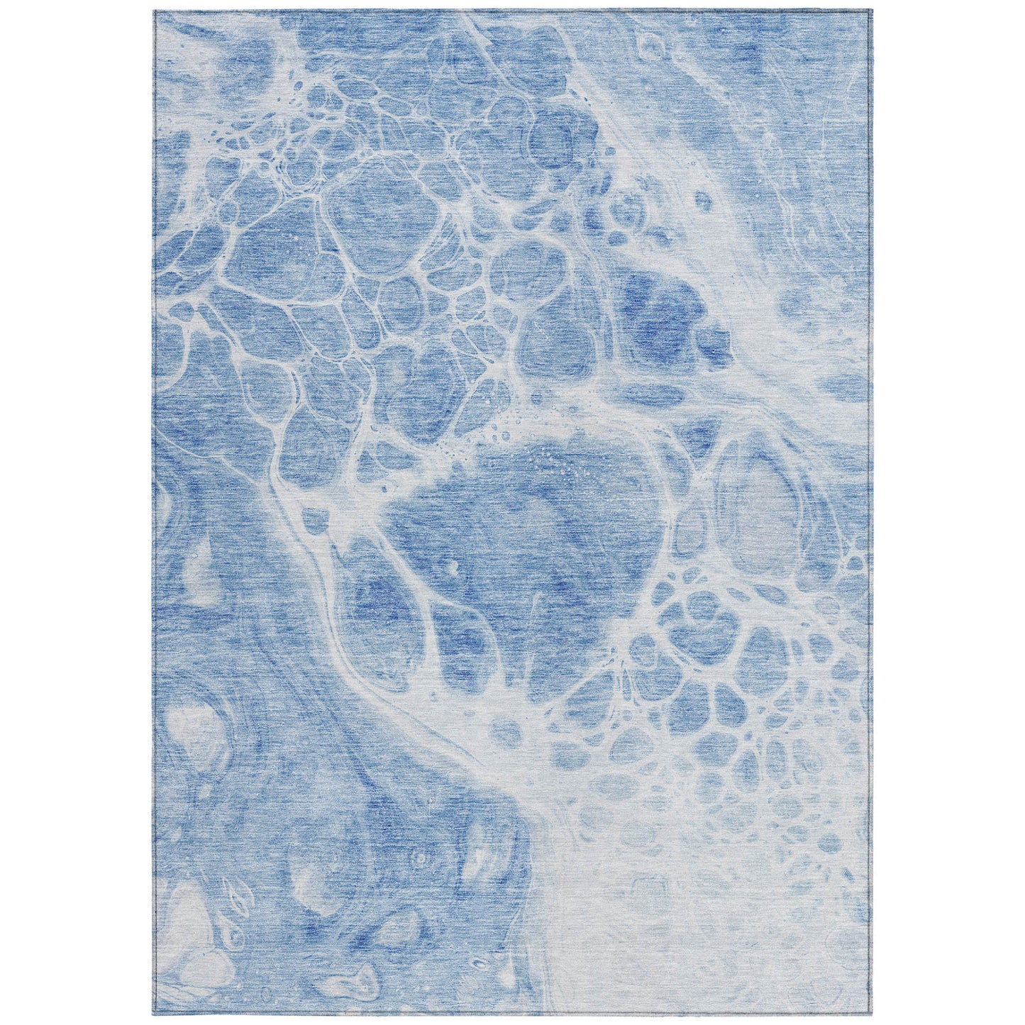 3' X 5' Sky Blue And Denim Blue Nautical Washable Indoor Outdoor Area Rug-5