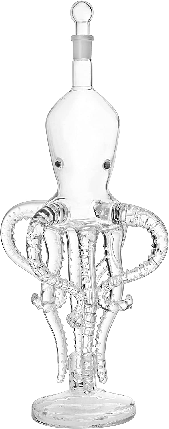 Tall Octopus Whiskey and Wine Decanter 500ml 16.5" H by The Wine Savant - Extraordinary Detail, Kraken Sea, Nautical Gifts, Sea Lover Gifts!-3