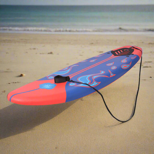 vidaXL Surfboard Blue and Red 66.9"-0