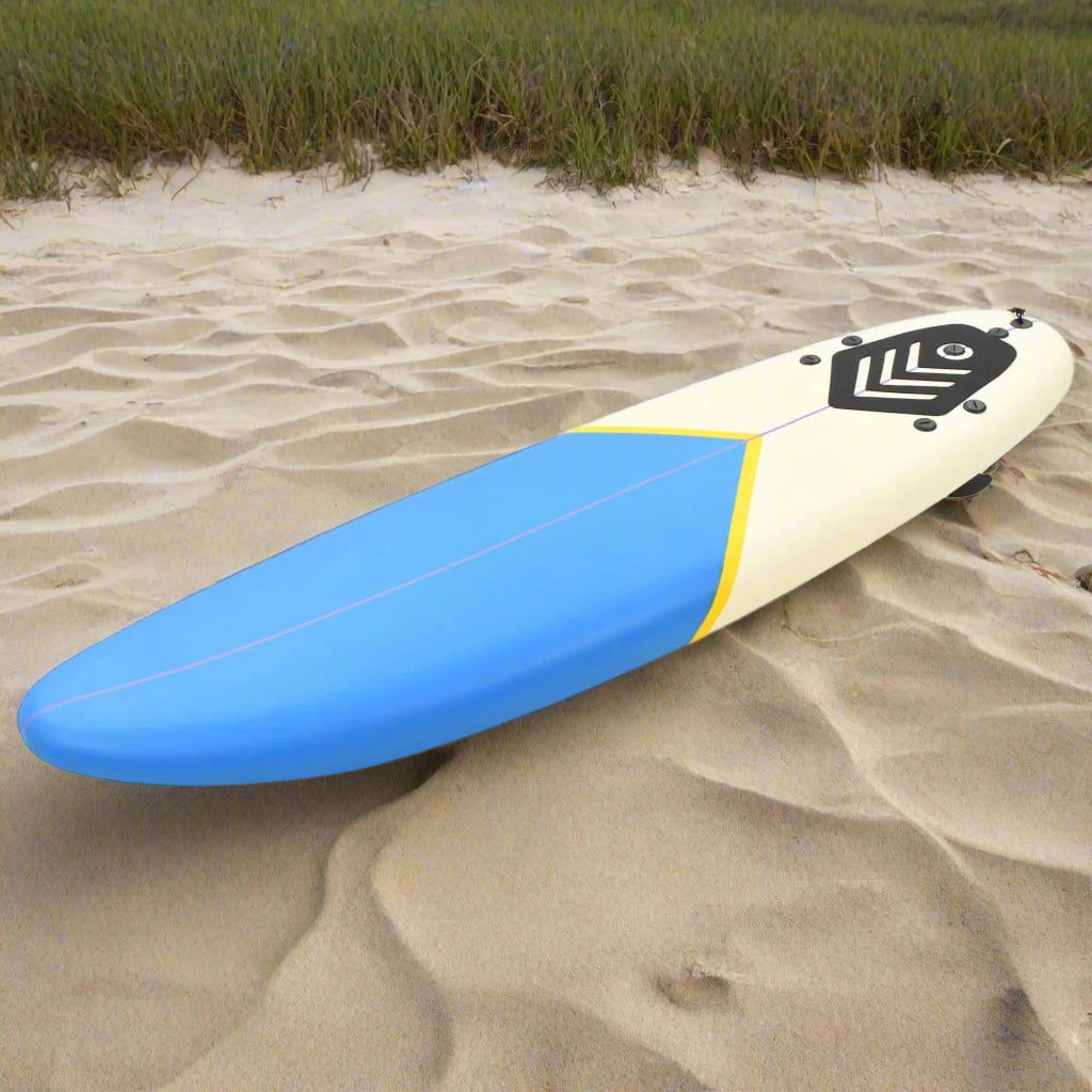 vidaXL Surfboard 66.9" Blue and Cream-0