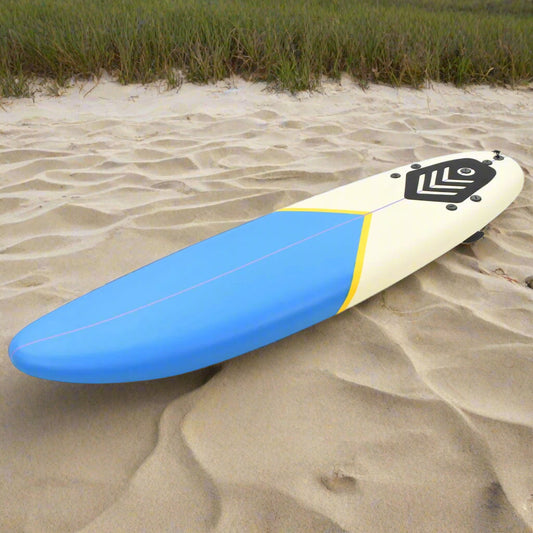 vidaXL Surfboard 66.9" Blue and Cream-0