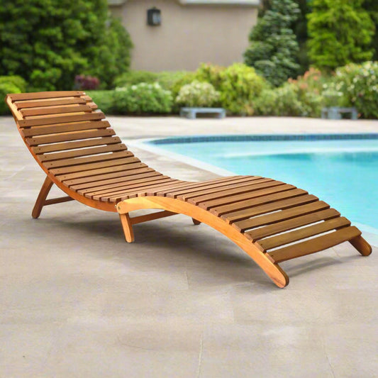 vidaXL Patio Sun Lounger with Cushion Solid Acacia Wood-0