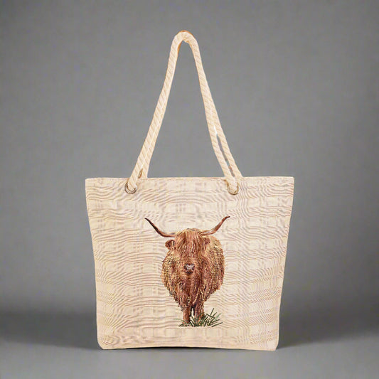 Highland Cow - Beach Bag-0