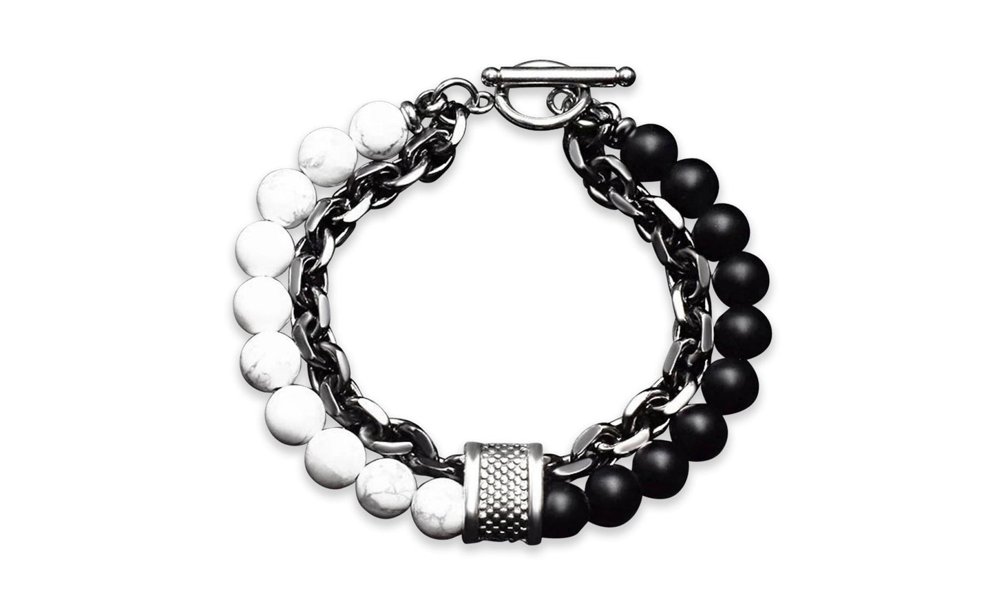MEN'S CHAIN AND BEAD BRACELET-1