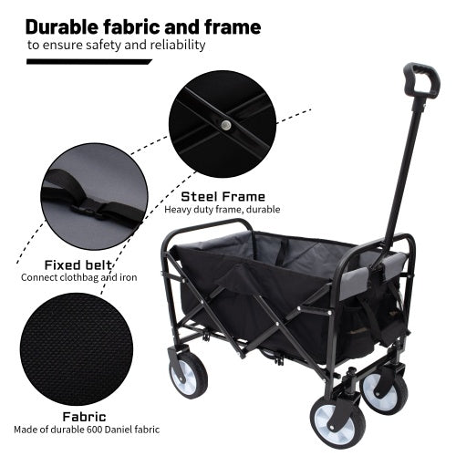 Collapsible Foldable Beach Wagon with Strapping System – Supports 225 lbs – Multiple Colors
