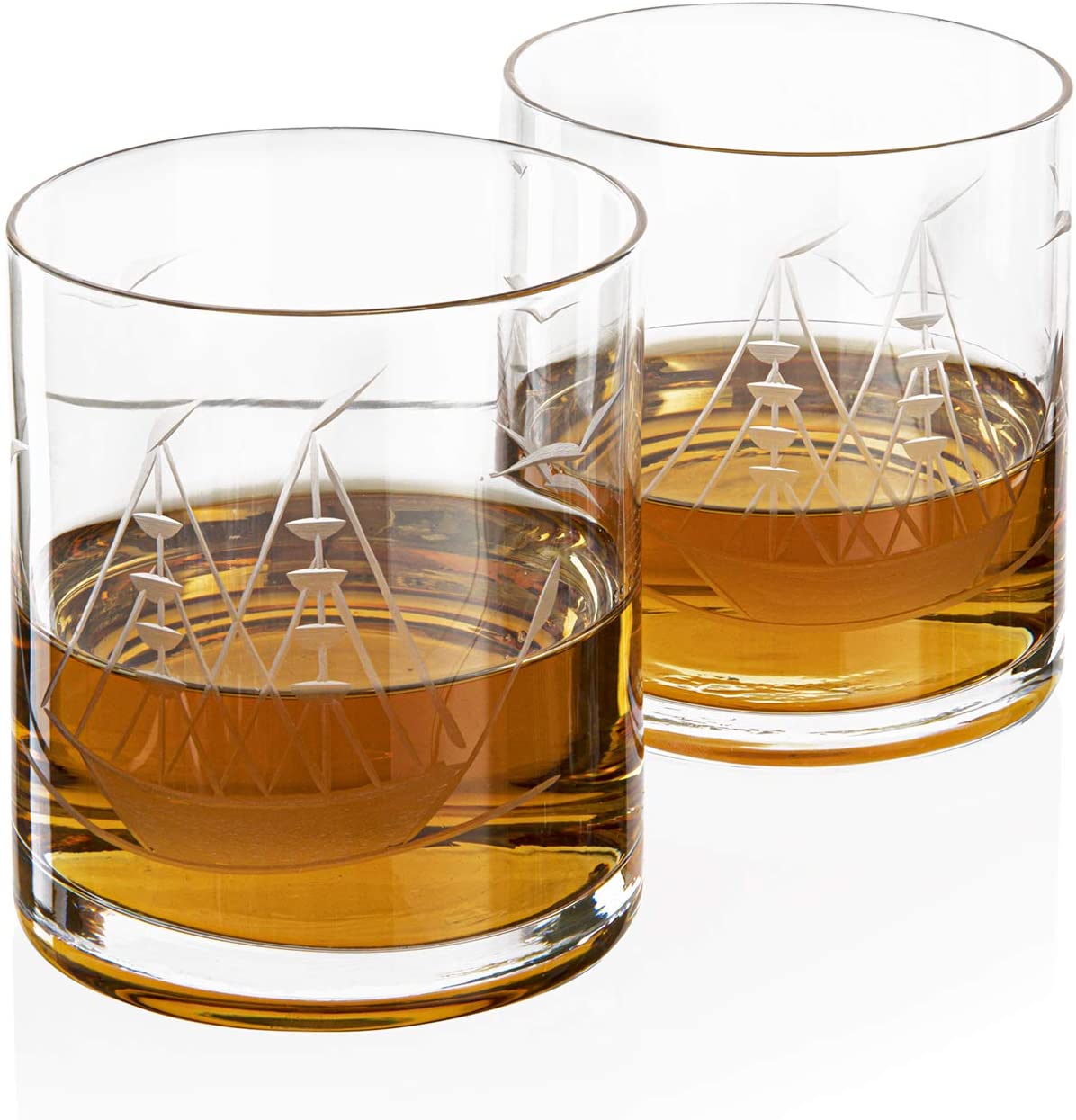 Whiskey Ship in a Barrel Decanter With Ship With 2-10 oz Glasses - By The Wine Savant, Whiskey & Wine Decanter Clear-3