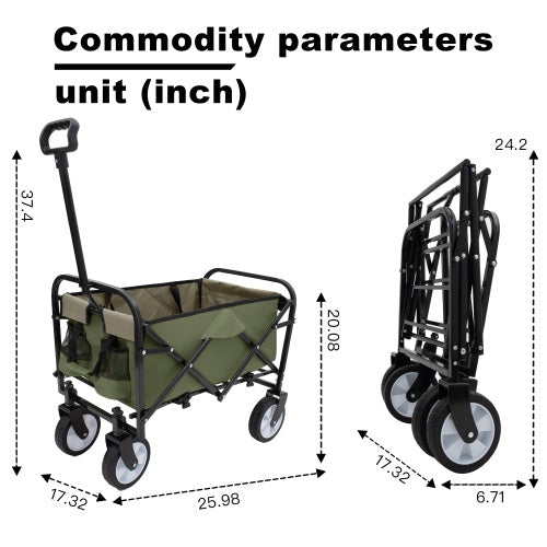 Collapsible Foldable Beach Wagon with Strapping System – Supports 225 lbs – Multiple Colors