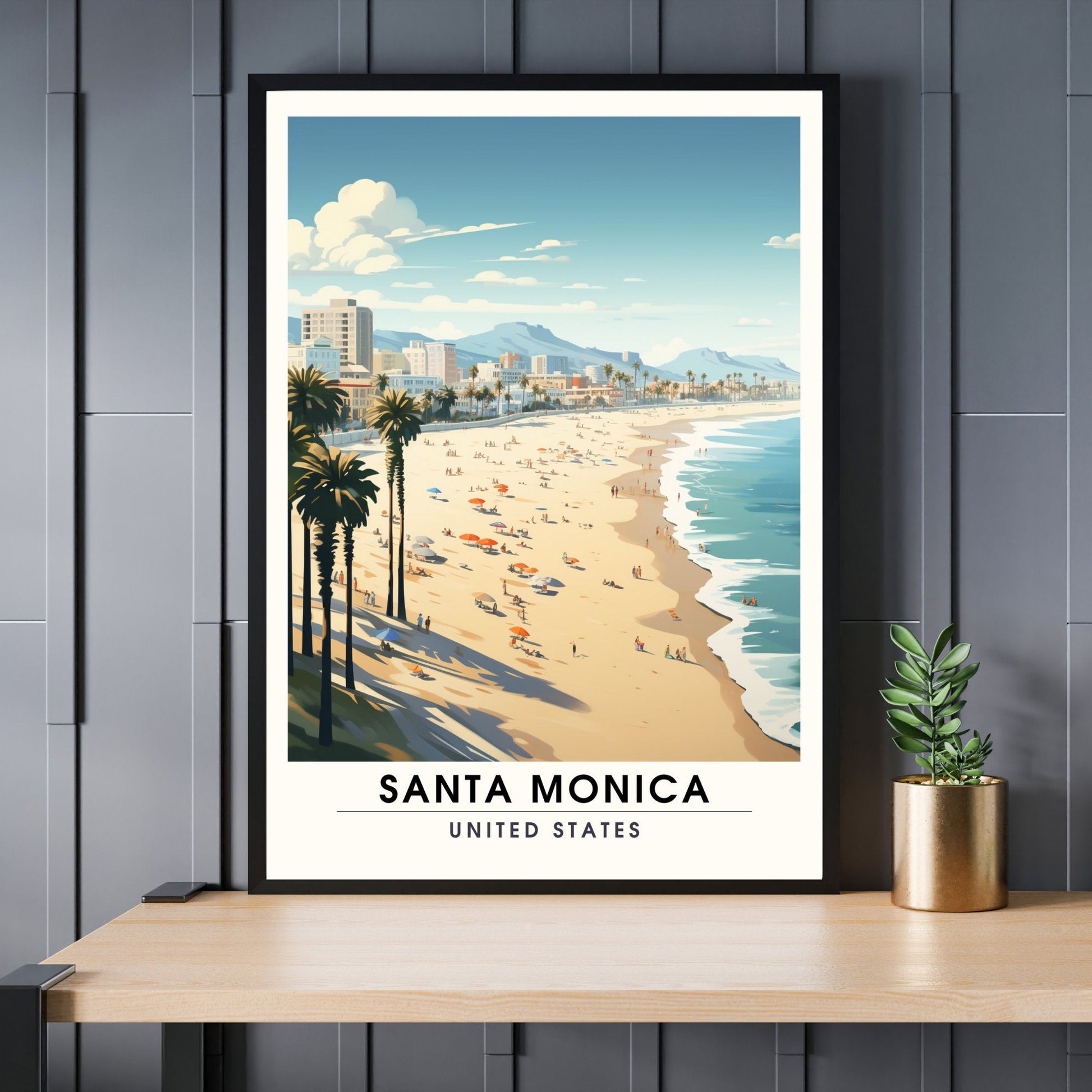 Impression Santa Monica Beach | Impression de voyage Santa Monica Beach | poster cote est-0