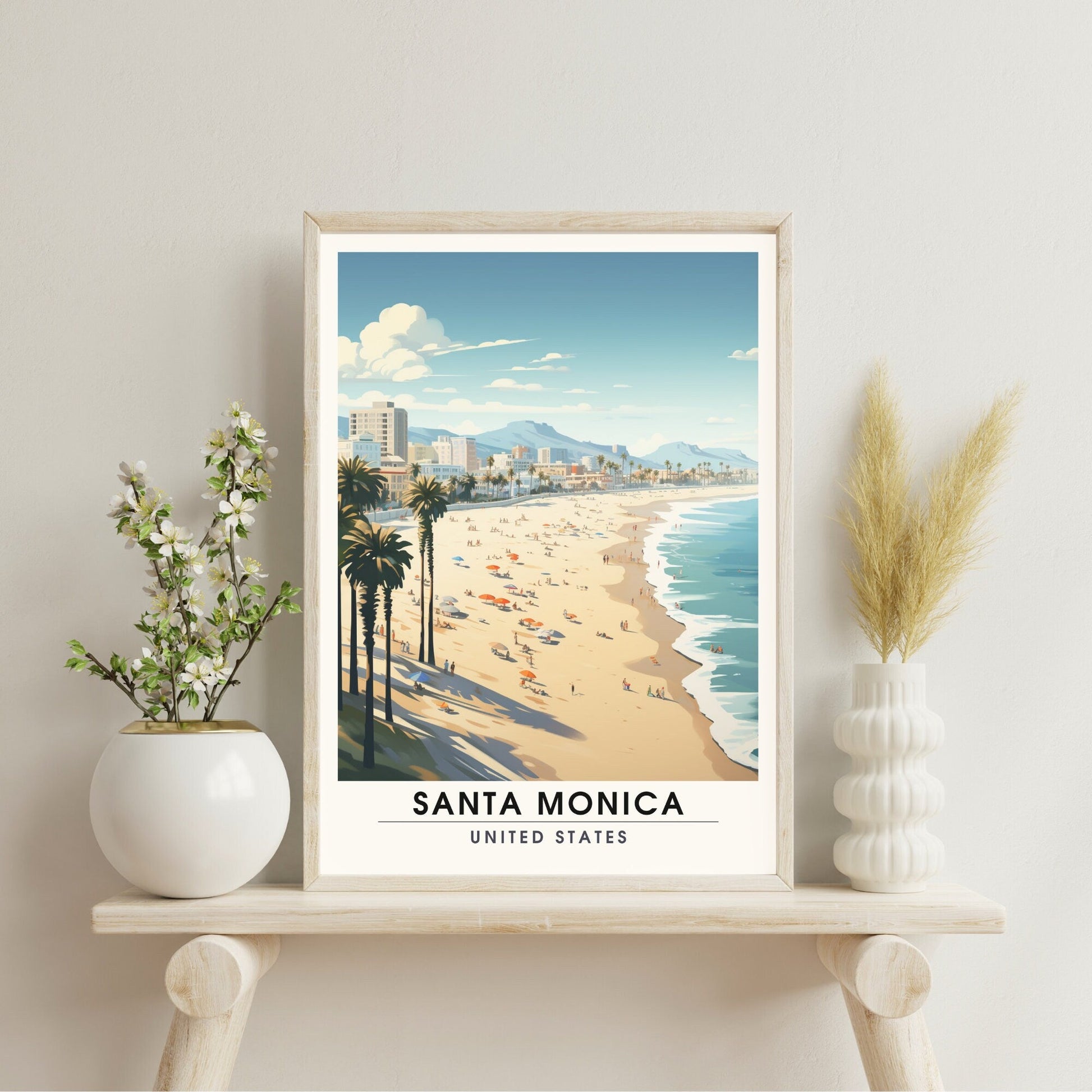 Impression Santa Monica Beach | Impression de voyage Santa Monica Beach | poster cote est-4