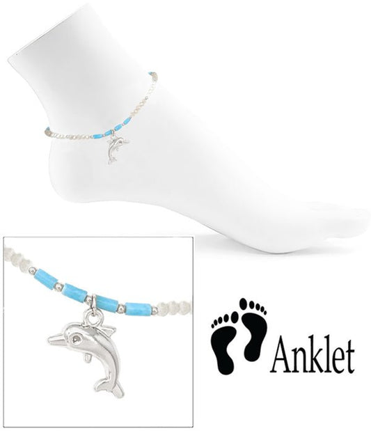 Multi Bead Dolphin Anklet-0