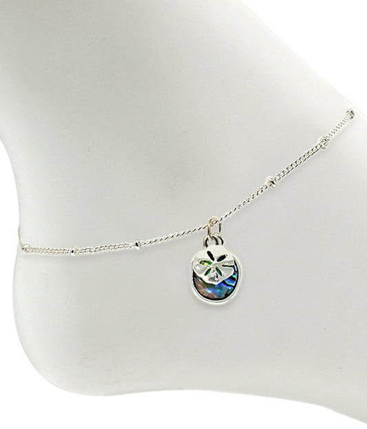 SEALIFE THEME ABALONE ANKLET - SAND DOLLAR-0